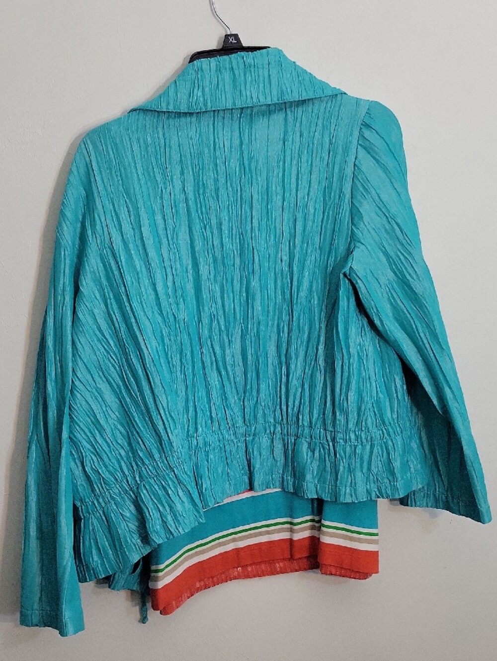 Ruby Rd. Teal Crinkle Zip-Front Utility Jacket - Picture 4 of 4